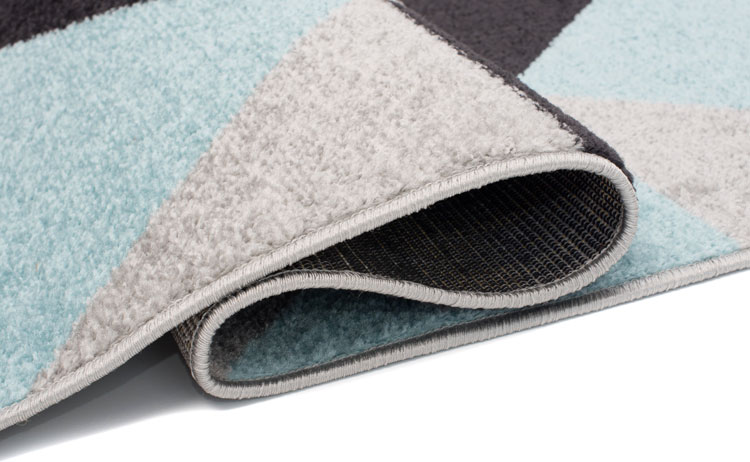 Szaro turkusowy dywan w trójkąty Ilex 6X