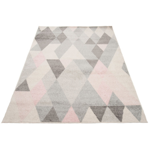 prostokątny dywan skandynawski szaro różowy Caso 6X