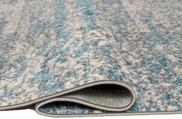 Turkusowy dywan przecierany w stylu nowoczesnym - Ecavo 4X