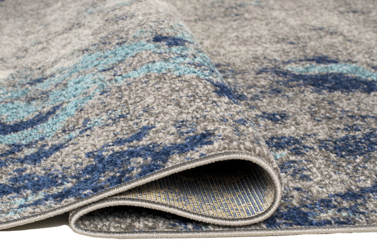 Ciemnoniebieski dywan przecierany loft Irvin 3X