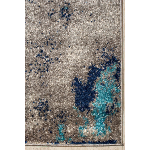 prostokątny dywan do salonu nowoczesnego melanż ciemny niebieski Ecavo 3X