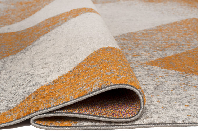 Pomarańczowy dywan geometryczny przecierany Sila 6X