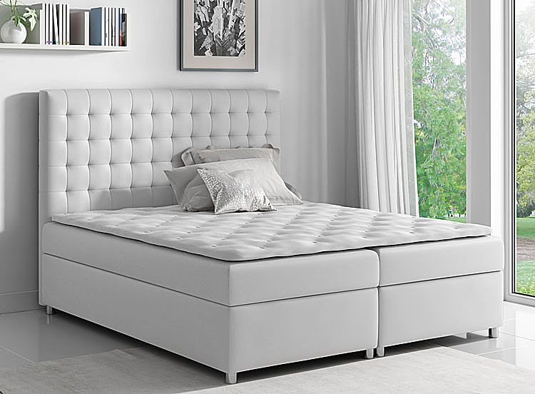 Pikowane łóżko boxspring dwuosobowe 200x200 Rexer