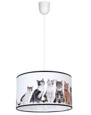 Wisząca lampa z abażurem i wizerunkiem kotów - N39-Lakos w sklepie Edinos.pl