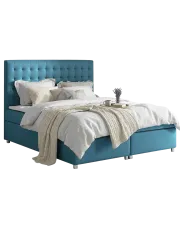 Duże łóżko z pojemnikami na pościel Husa 160x200 - 44 kolory w sklepie Edinos.pl