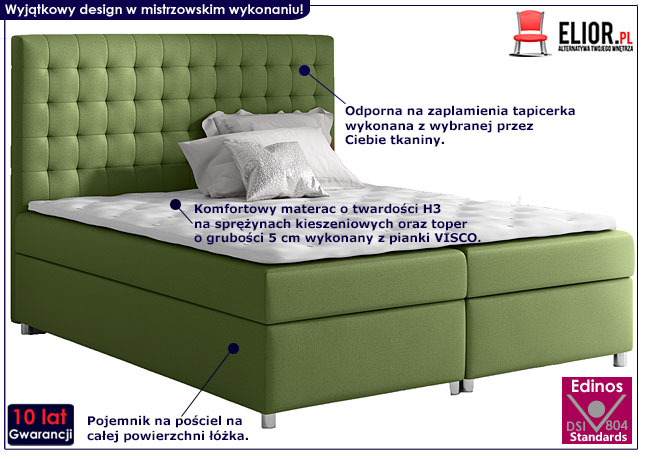 Pojedyncze łóżko typu boxspring Rexer 140x200