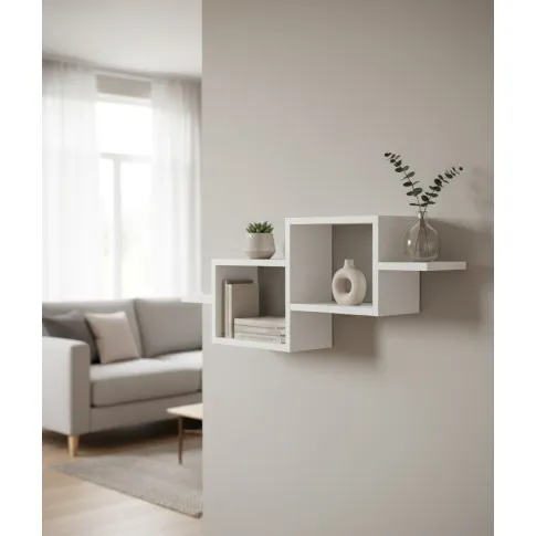 Biała skandynawska półka ścienna   Vilia