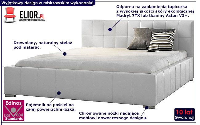 Dwuosobowe łóżko tapicerowane ze stelażem Iveno 160x200