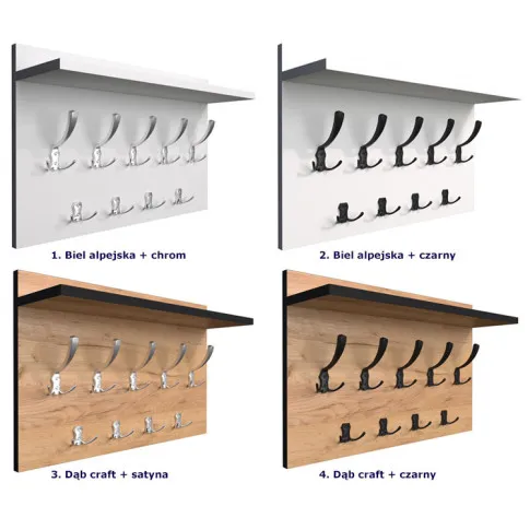 kolory wieszaka z półką Dragan 3X