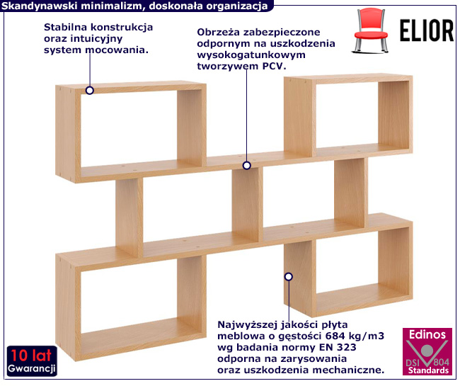 Minimalistyczna pólka Zoix buk