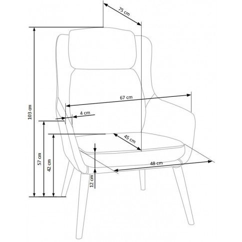Szczegółowe zdjęcie nr 5 produktu Popielaty wypoczynkowy fotel do pokoju - Kossan