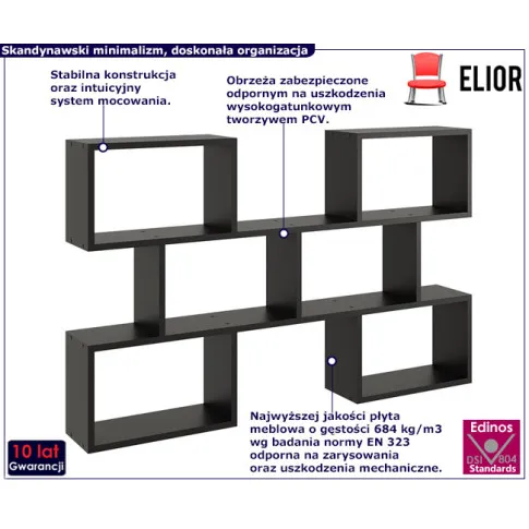 Minimalistyczna czarna półka Lana