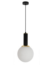 Czarno-biała lampa wisząca z okrągłym kloszem - A232-Agia w sklepie Edinos.pl