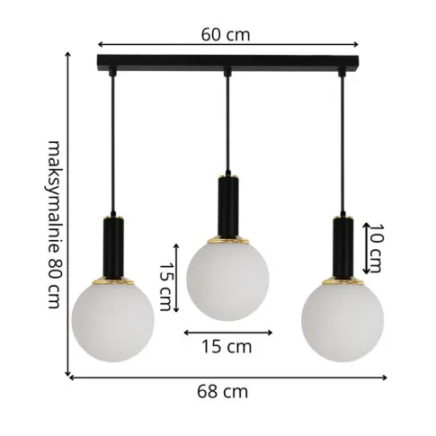 Wymiary lampy A234-Agia