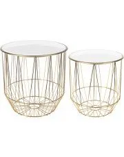 Stoliki kawowe Romos - złoto białe w sklepie Edinos.pl