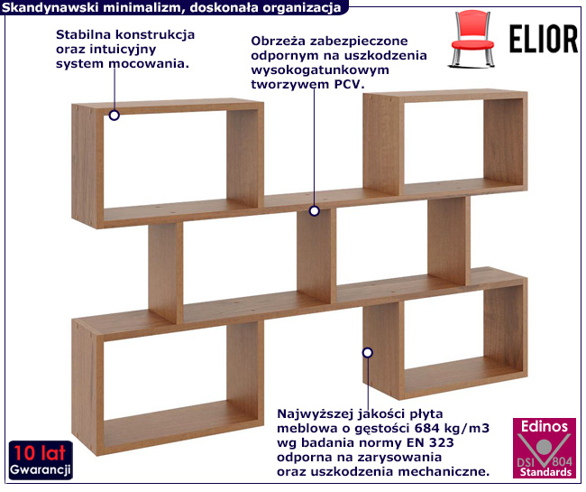 Minimalistyczna półka Lana orzech