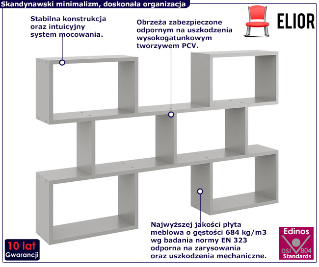 Minimalistyczna półka Zoix szary