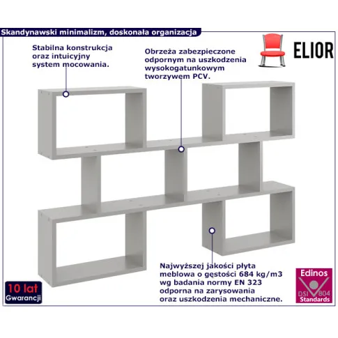Minimalistyczna szara półka Lana