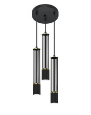 Czarna nowoczesna lampa wisząca metalowe tuby - A236-Omia w sklepie Edinos.pl