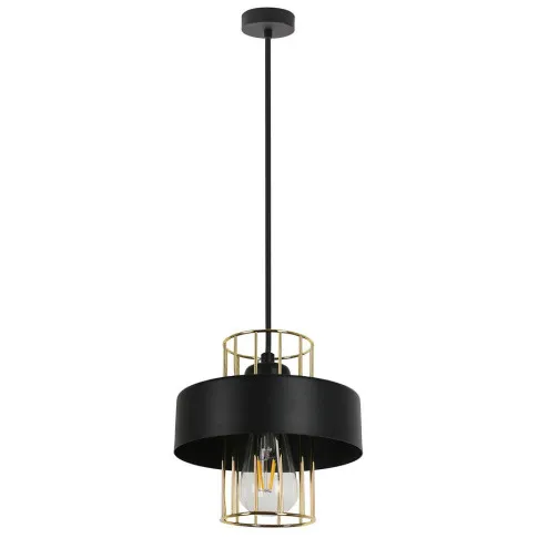 Czarna metalowa lampa wisząca loft S239-Amla