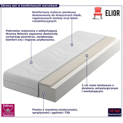 Materac z pianką T30 i lateksem Isolla