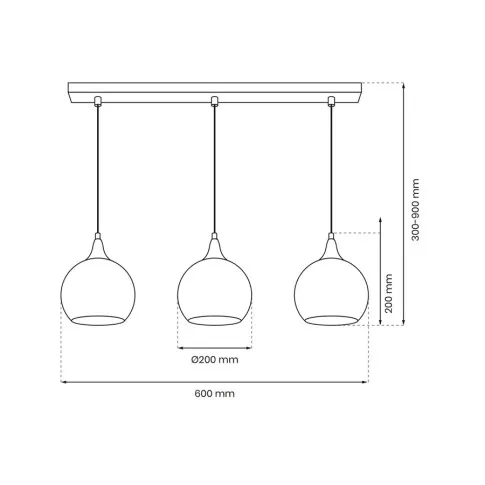 Lampa wisząca N67 Cordon wymiary