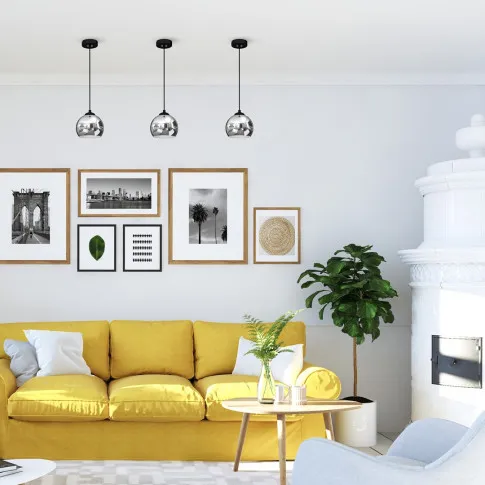 Szczegółowe zdjęcie nr 8 produktu Lampa wisząca Gambri BLACK / CHROME 1xE27