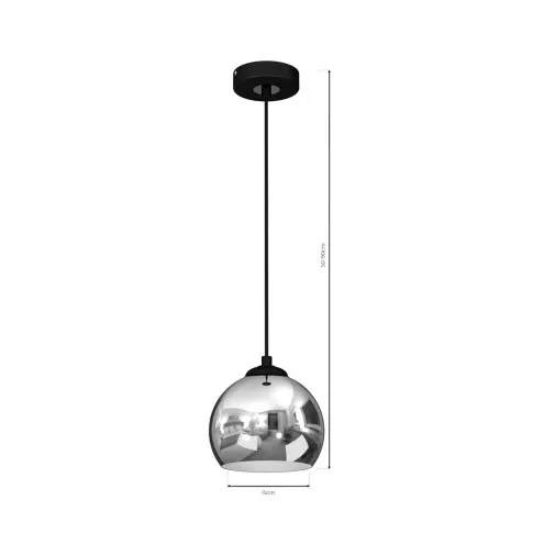 Szczegółowe zdjęcie nr 9 produktu Lampa wisząca Gambri BLACK / CHROME 1xE27