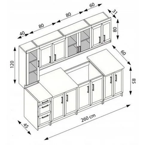 Szczegółowe zdjęcie nr 4 produktu Zestaw mebli kuchennych Edina - orzech