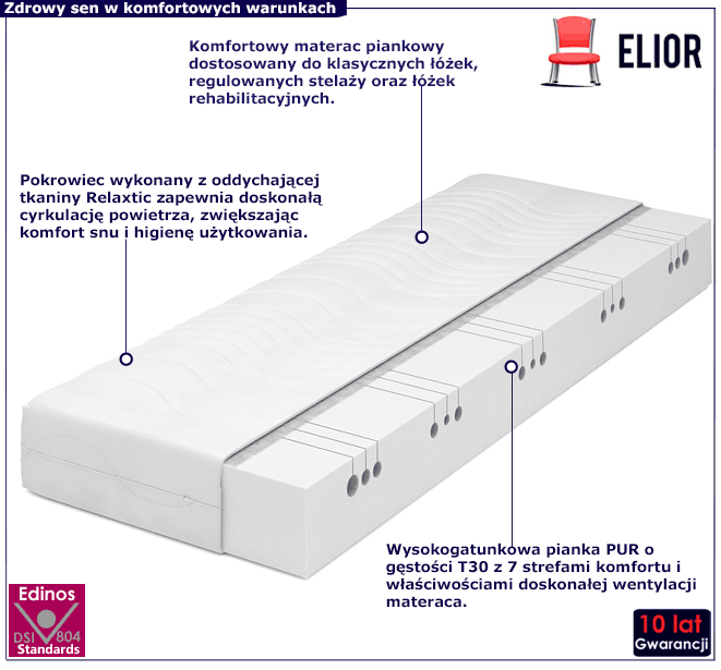 Materac piankowy Acitive T30 z pokrowcem Silver Plus Helmi