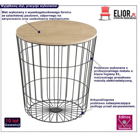 Fotografia Druciany stolik kawowy Felso - czarny z kategorii Salon