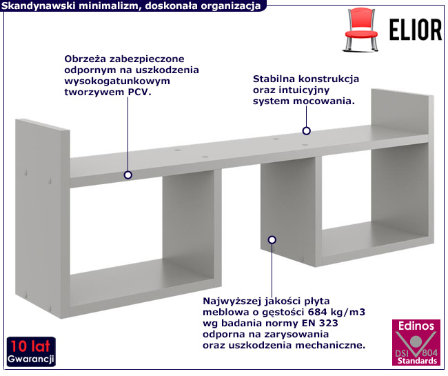 Szara skandynawska półka Dorsa