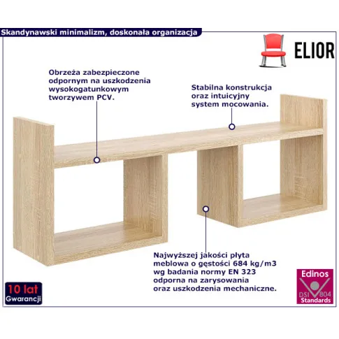 Półka wisząca dąb sonoma Esto