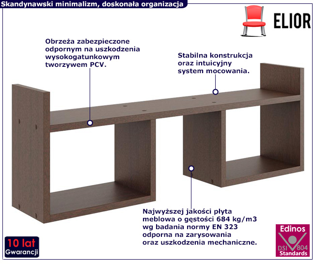 Skandynawska półka Moreli wenge