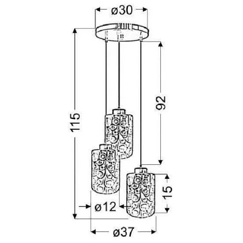 Nieregularna potrójna metalowa lampa wisząca V058-Nubia