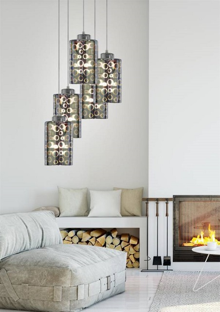 Produkt Lampa wisząca 5 kloszy z regulacją wysokości - V059-Levira