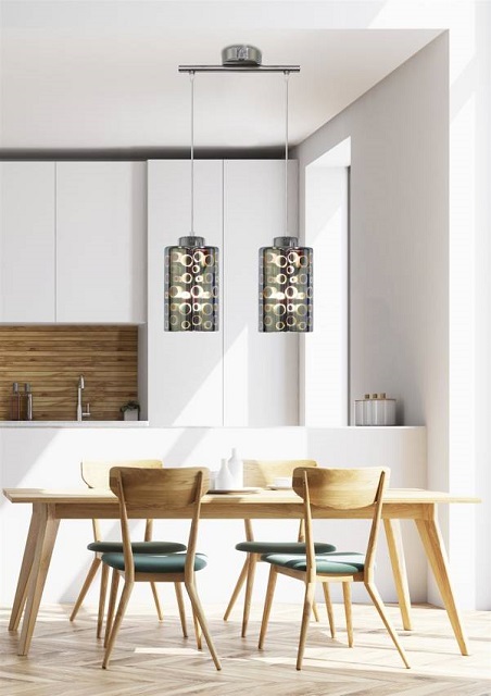 Produkt Podwójna chromowana lampa wisząca nad wyspę - V062-Levira