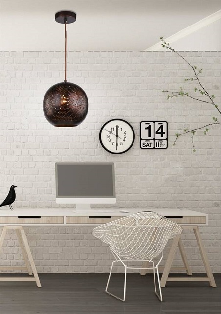 Produkt Metalowa brązowa lampa wisząca kula - V065-Rero