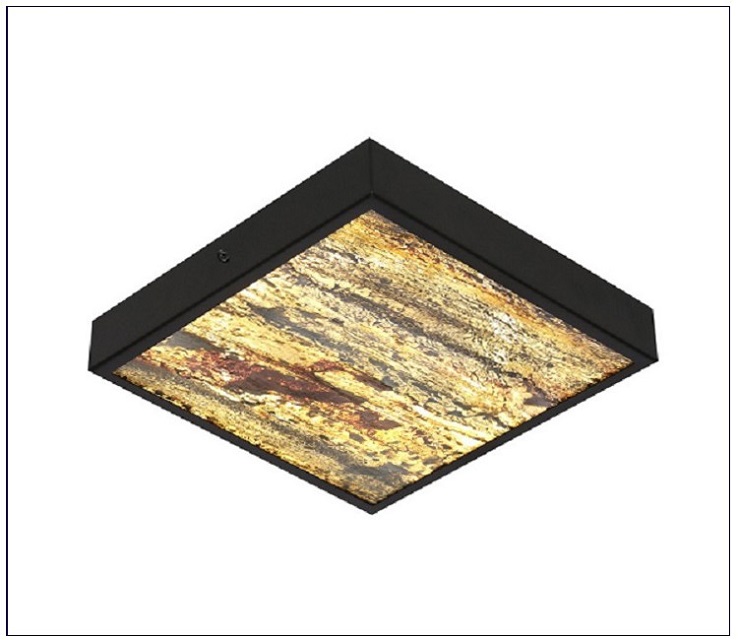 Produkt Wzorzysty plafon w stalowej czarnej oprawie - V068-Bart