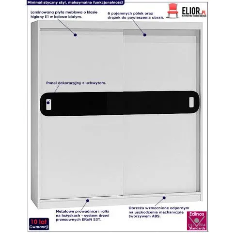 Fotografia Szafa przesuwna Pexa - biała z kategorii Regały