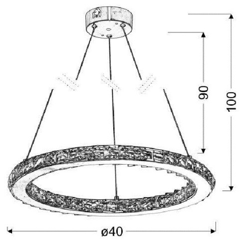 Lampa wisząca okrąg kryształ V073-Pelagio