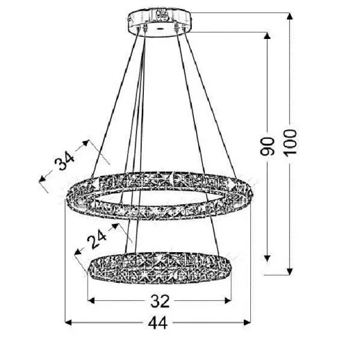 Lampa wisząca dwa okręgi kryształ V074-Pelagio