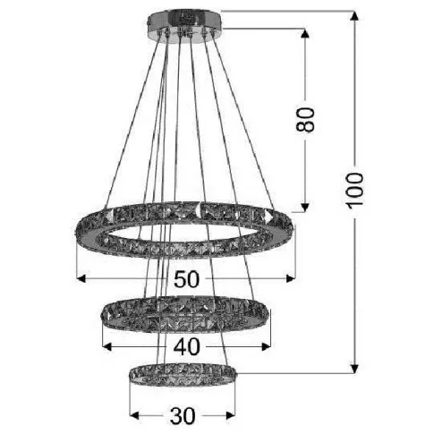 Lampa wisząca potrójna kryształ V075-Pelagio