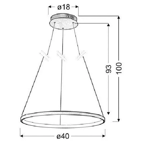 Nowoczesna metalowa lampa wisząca chrom 40 cm V083-Monati