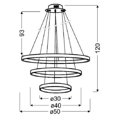 Potrójna lampa wisząca chrom LED V084-Monati