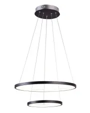 Czarna podwójna lampa wisząca z metalowym potrójnym zawiesiem - V082-Monati