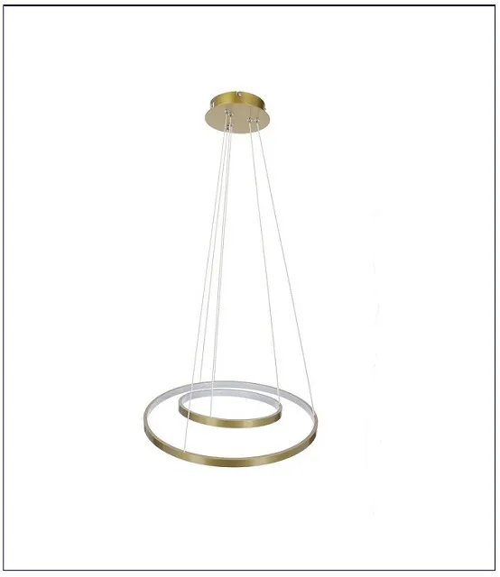 Produkt Złota lampa wisząca LED z dwoma ringami o różnej średnicy - V082-Interis