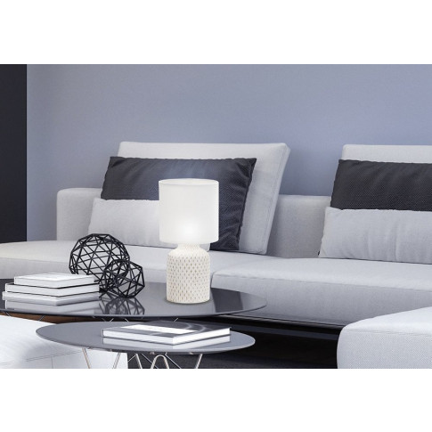 Biała lampa stołowa V085-Sanati