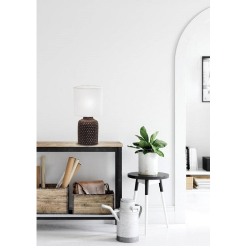 Brązowa ceramiczna lampa stołowa V085-Sanati