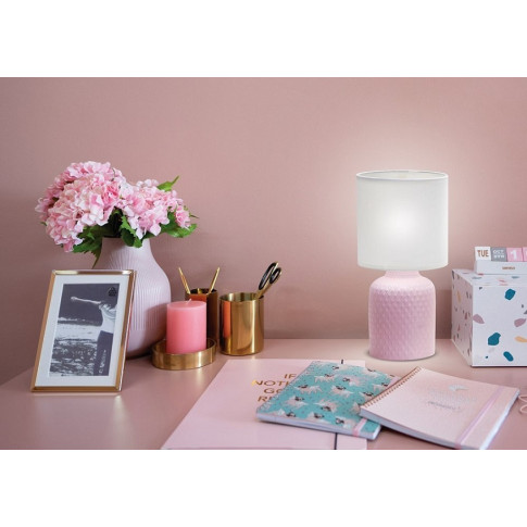 Różowa ceramiczna lampa stołowa V085-Sanati